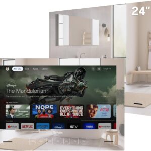 SYLVOX 24 inch Smart Magic Mirror Waterproof TV for Bathroom Hotel Gym & Sauna