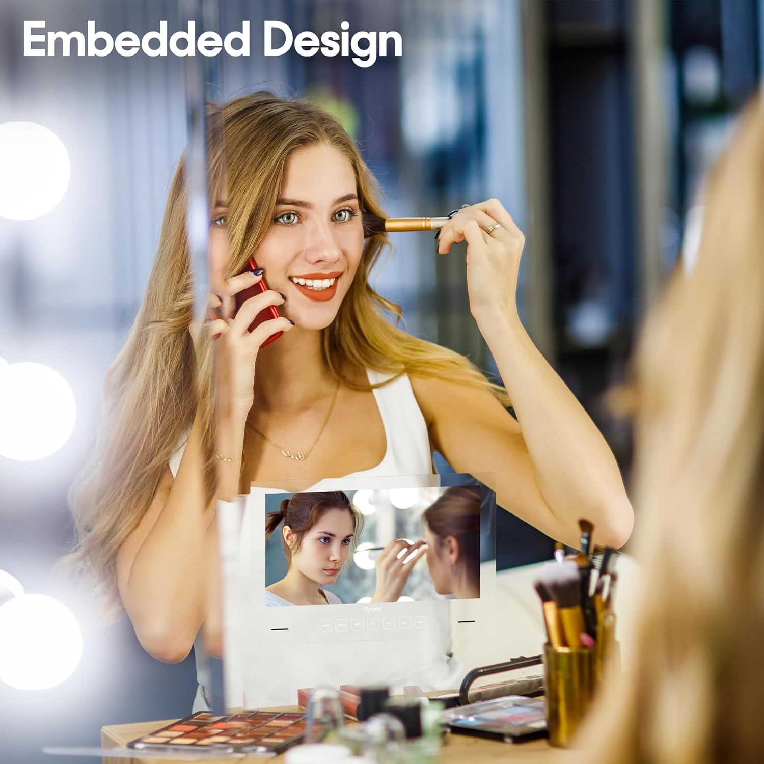 SYLVOX 24 inch Smart Magic Mirror Waterproof TV for Bathroom Hotel Gym & Sauna 6 SYLVOX 24 inch Smart Magic Mirror Waterproof TV for Bathroom Hotel Gym & Sauna - Image 6