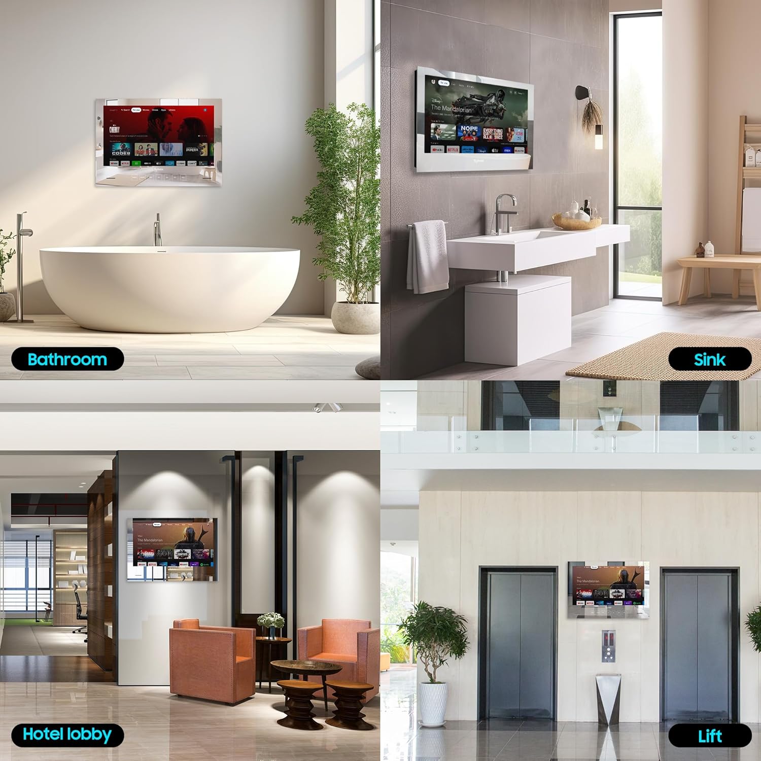 SYLVOX 24 inch Smart Magic Mirror Waterproof TV for Bathroom Hotel Gym & Sauna 3 SYLVOX 24 inch Smart Magic Mirror Waterproof TV for Bathroom Hotel Gym & Sauna - Image 3